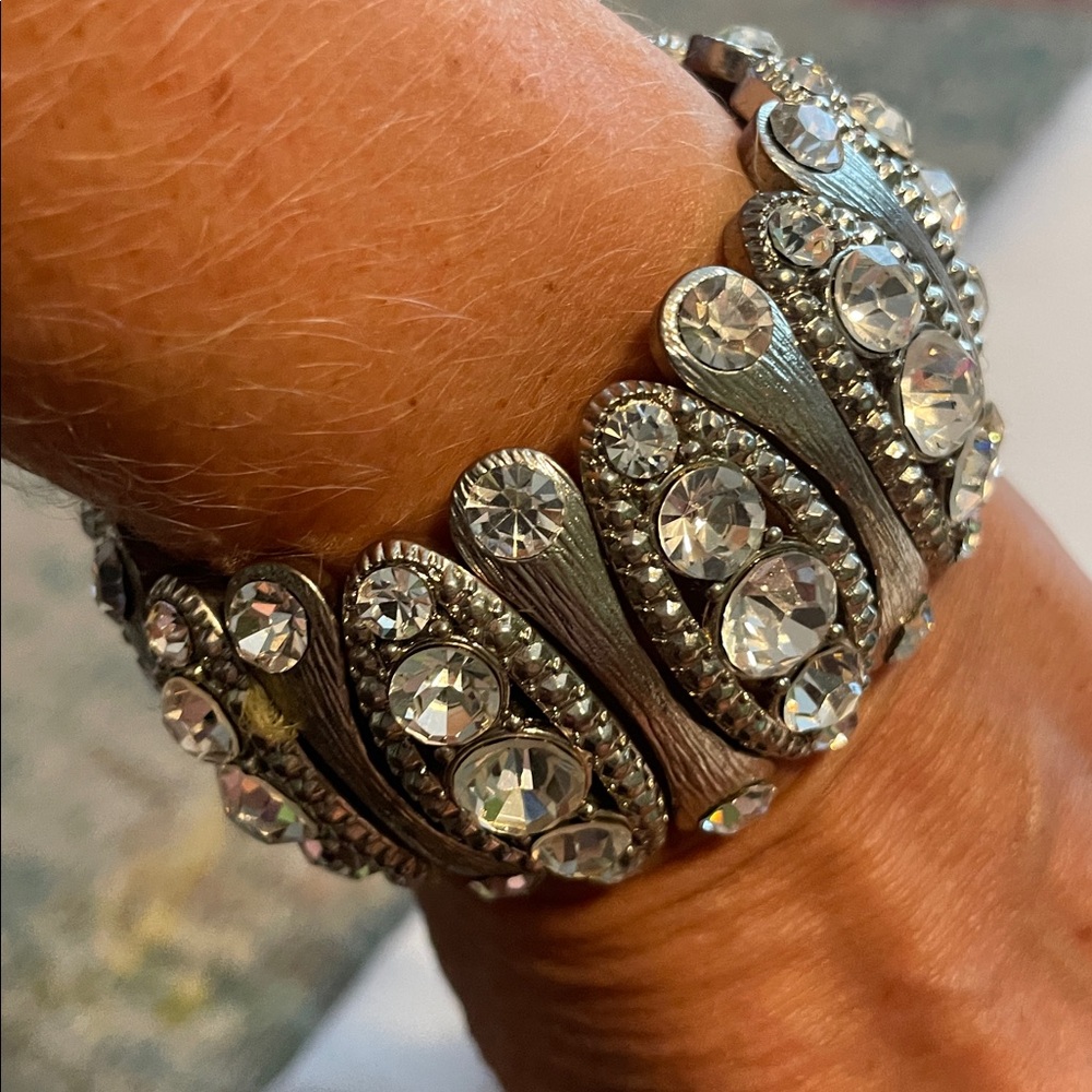 Elegant Silver Crystal Bracelet